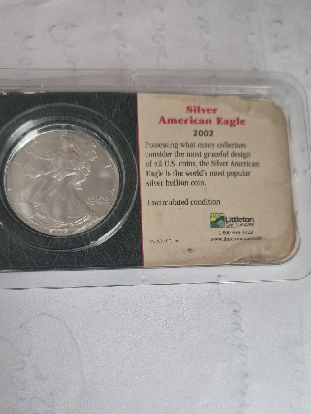 2002 Silver American Eagle Coin - Silver Finish